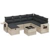 vidaXL Salon de jardin 8 pcs avec coussins gris clair r&eacute;sine tress&eacute;e
