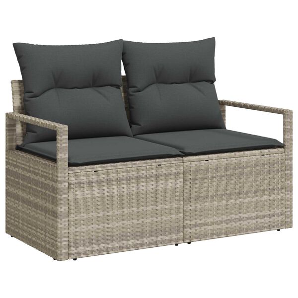 vidaXL Ensemble de canapé de jardin avec coussin 5 pcs Gris clair