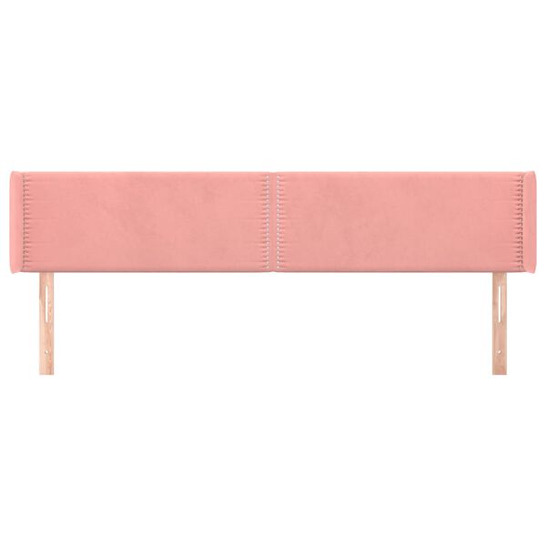 vidaXL T&ecirc;te de lit avec oreilles Rose 203x16x78/88 cm Velours