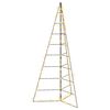 vidaXL Arbre de No&euml;l en m&eacute;tal KUOPIO 210 cm Blanc chaud Acier Noir