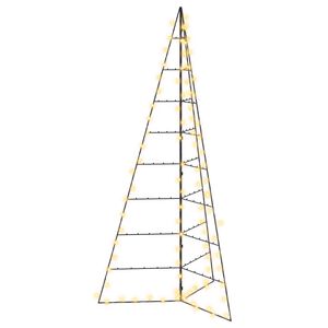 vidaXL Sapin de no&euml;l en m&eacute;tal avec led KUOPIO 210 cm Blanc chaud Acier