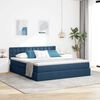 vidaXL Lit avec rangement et matelas avec matelas Bleu 160 x 200 cm