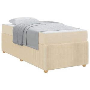 vidaXL Cadre de lit avec matelas Cr&egrave;me 80 x 200 cm tissu