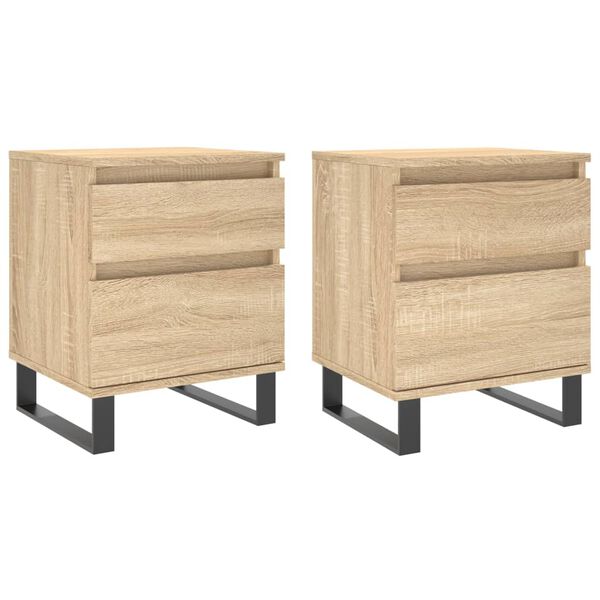 vidaXL Tables de chevet 2 pcs chêne sonoma 40x35x50 cm bois ingénierie