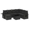 vidaXL Salon de jardin 8 pcs avec coussins noir r&eacute;sine tress&eacute;e