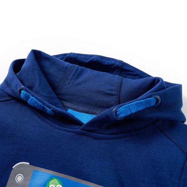 Sweatshirt &agrave; capuche pour enfant bleu fonc&eacute; 128