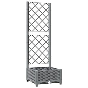 vidaXL Jardini&egrave;re avec treillis Gris clair 40x40x121,5 cm PP
