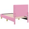 vidaXL Cadre de lit pour tout-petit avec tête de lit Rose 70 x 140 cm