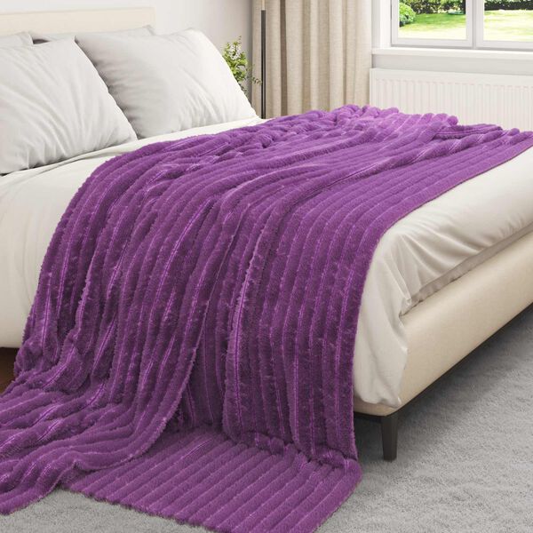 vidaXL Couvertures &agrave; jeter 6 pcs Violet 240 x 220 cm Toison