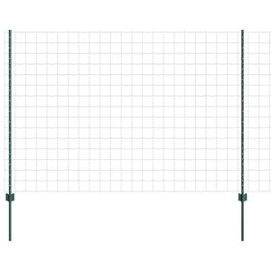 vidaXL Cl&ocirc;ture Euro avec poteau 10 x 1,5 m Acier recouvert de PVC Vert