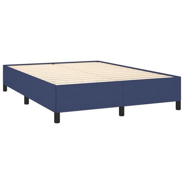 vidaXL Sommier &agrave; lattes de lit avec matelas Bleu 140x200 cm Tissu