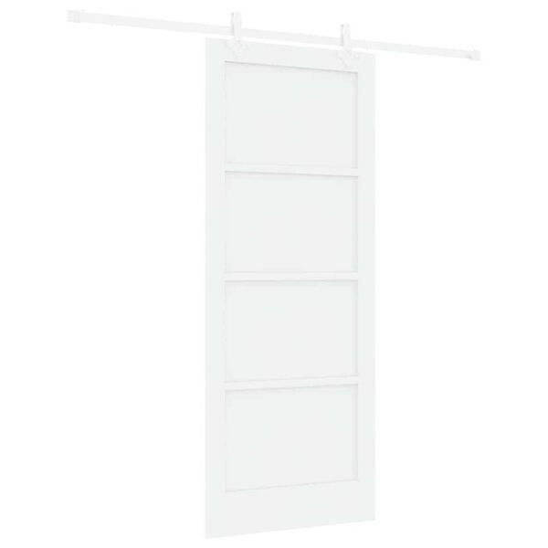 vidaXL Porte coulissante Blanc 83 x 202 cm Pin massif