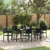 vidaXL Ensemble de salle &agrave; manger pour jardin 7 pcs Noir