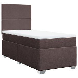 vidaXL Sommier &agrave; lattes de lit avec matelas Marron fonc&eacute; 90x200 cm