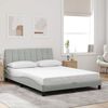 vidaXL Cadre de lit avec LED sans matelas Hanko gris clair 140x190cm velours