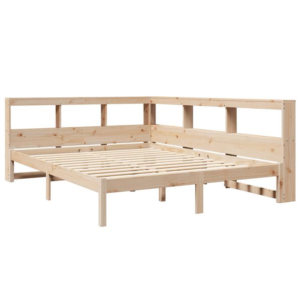 vidaXL Lit biblioth&egrave;que sans matelas 135x190 cm bois de pin massif