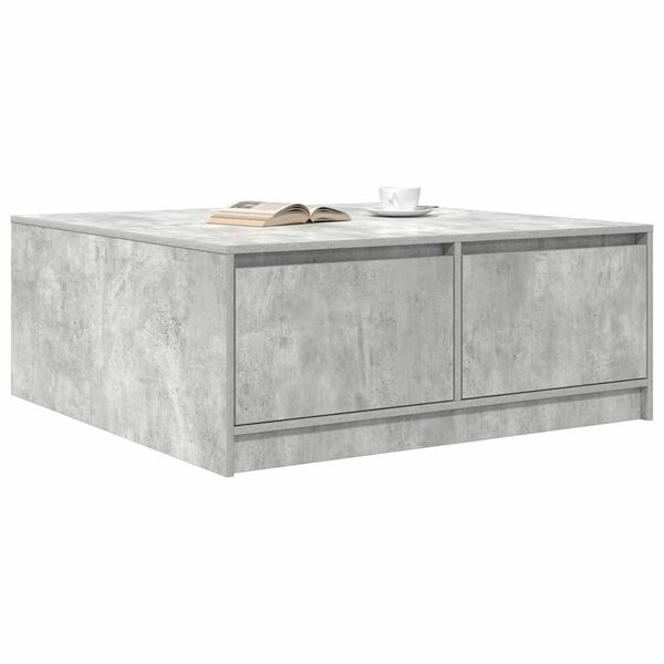 vidaXL Table basse avec tiroirs gris b&eacute;ton 100x100x40 cm