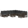 vidaXL Ensemble de canap&eacute; de jardin 12 pc Gris polyrotin