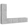 vidaXL Ensemble de meubles TV 4 pcs Gris b&eacute;ton Bois d'ing&eacute;nierie