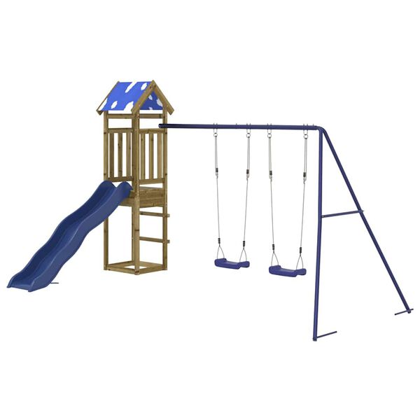 vidaXL Aire de jeux d'ext&eacute;rieur bois de pin impr&eacute;gn&eacute;