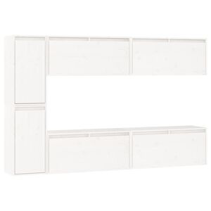 vidaXL Meubles TV 6 pcs Blanc Bois massif de pin