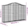 vidaXL Paniers &agrave; gabions arqu&eacute;s 25 pcs 200x30x120/140 cm Fer galvanis&eacute;