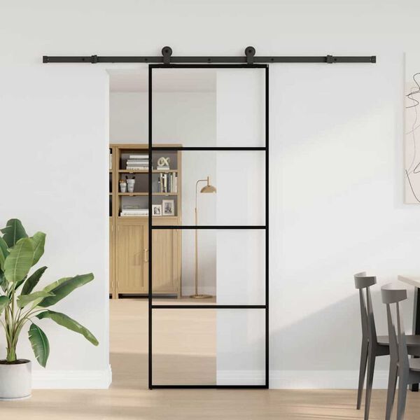 vidaXL Porte coulissante avec kit de quincaillerie 76x205 cm Verre ESG