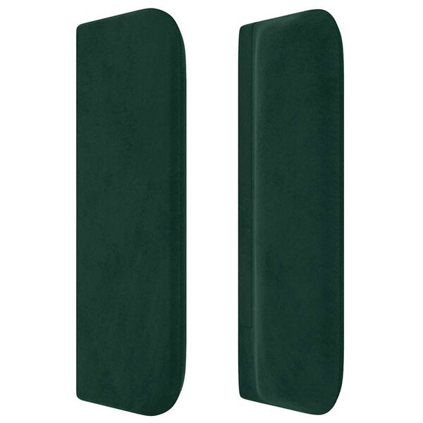 vidaXL T&ecirc;te de lit avec oreilles Vert fonc&eacute; 93x16x78/88 cm Velours