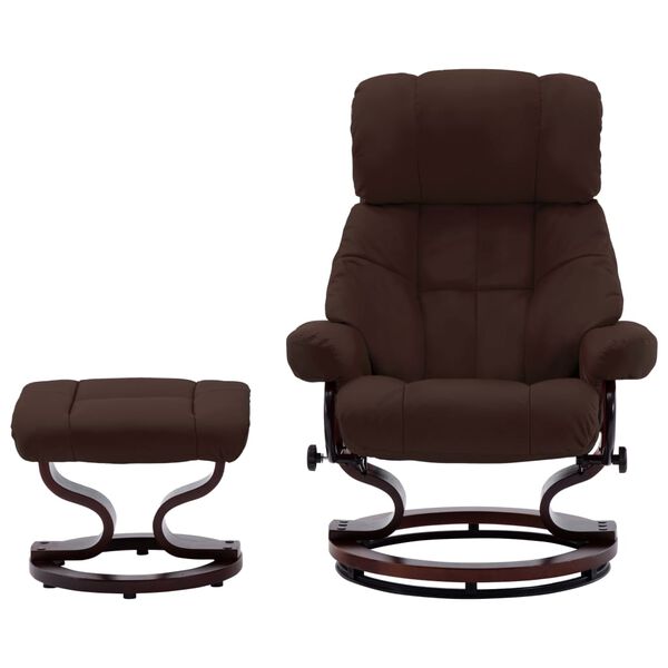 vidaXL Fauteuil inclinable avec repose-pied similicuir et bois courb&eacute;