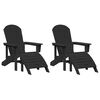 vidaXL Mobilier de jardin lounge 2 pcs Noir 74 x 82 x 90 cm Plastique
