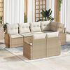 vidaXL Ensemble de canap&eacute; de jardin Beige polyrotin