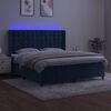 vidaXL Sommier &agrave; lattes de lit matelas et LED Bleu fonc&eacute; 180x200 cm