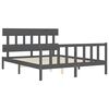 vidaXL Cadre de lit sans matelas gris bois de pin massif