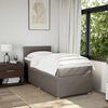 vidaXL Sommier &agrave; lattes de lit avec matelas Taupe 100x200 cm Tissu