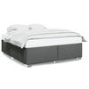 vidaXL Cadre de lit sans matelas gris fonc&eacute; 200x200 cm tissu