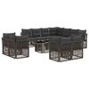 vidaXL Ensemble de canap&eacute; de jardin 12 pc Gris polyrotin