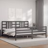 vidaXL Cadre de lit sans matelas gris 200x200 cm bois massif