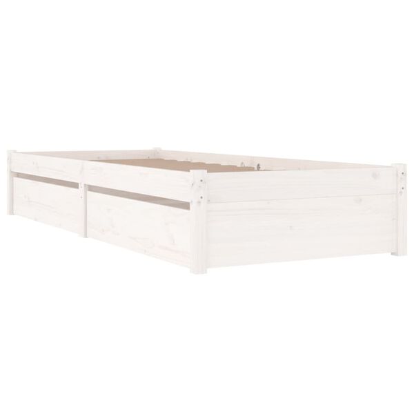 vidaXL Cadre de lit sans matelas avec tiroirs blanc