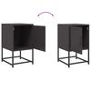 vidaXL Tables de chevet 2 pcs noir 36x39x60,5 cm acier