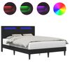 vidaXL Cadre de lit avec bandes LED Noir 160 x 200 cm Simili cuir