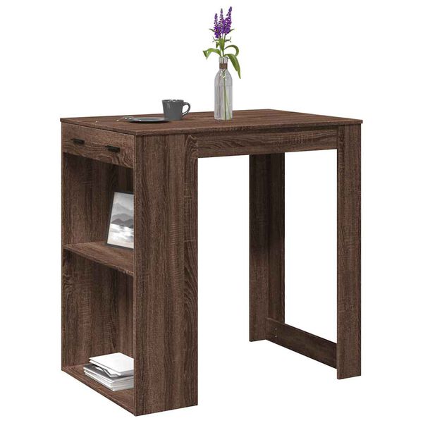 vidaXL Table de bar chêne marron 102x70x103,5 cm bois d'ingénierie