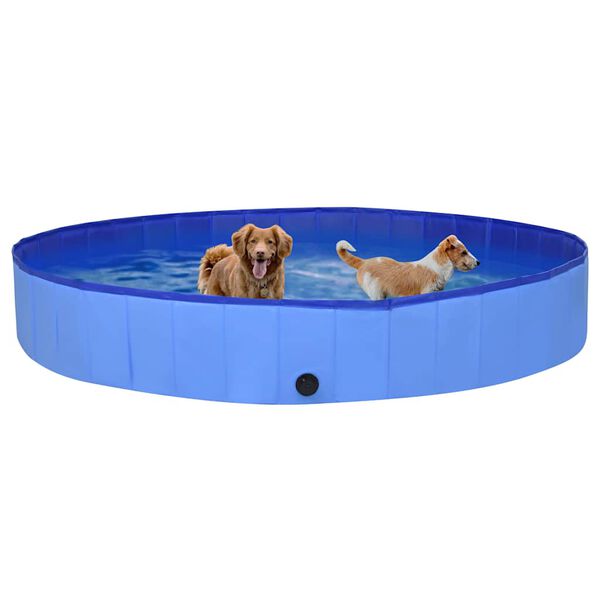 vidaXL Piscine pliable pour chiens Bleu 300x40 cm PVC
