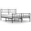 vidaXL Cadre de lit m&eacute;tal sans matelas avec pied de lit noir 160x200cm