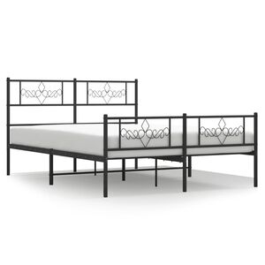 vidaXL Cadre de lit m&eacute;tal sans matelas avec pied de lit noir 160x200cm