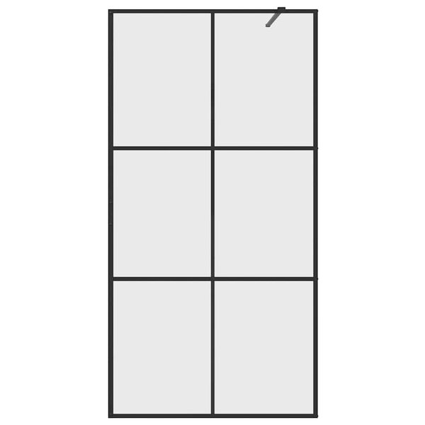 vidaXL Paroi de douche avec verre ESG transparent 100x195 cm Noir