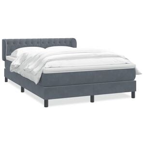vidaXL Sommier &agrave; lattes de lit et matelas gris fonc&eacute; 160x210cm velours