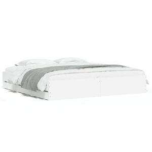 vidaXL Cadre de lit avec tiroirs sans matelas blanc 200x200 cm
