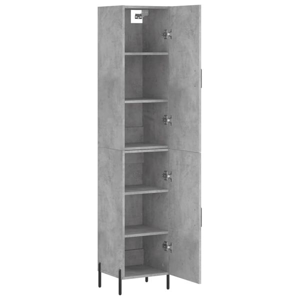 vidaXL Buffet haut Gris b&eacute;ton 34,5x34x180 cm Bois d'ing&eacute;nierie