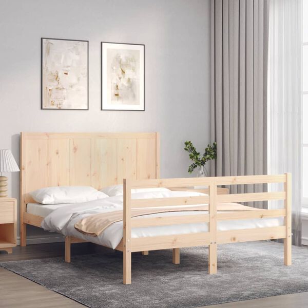 vidaXL Cadre de lit sans matelas 140x190 cm bois massif