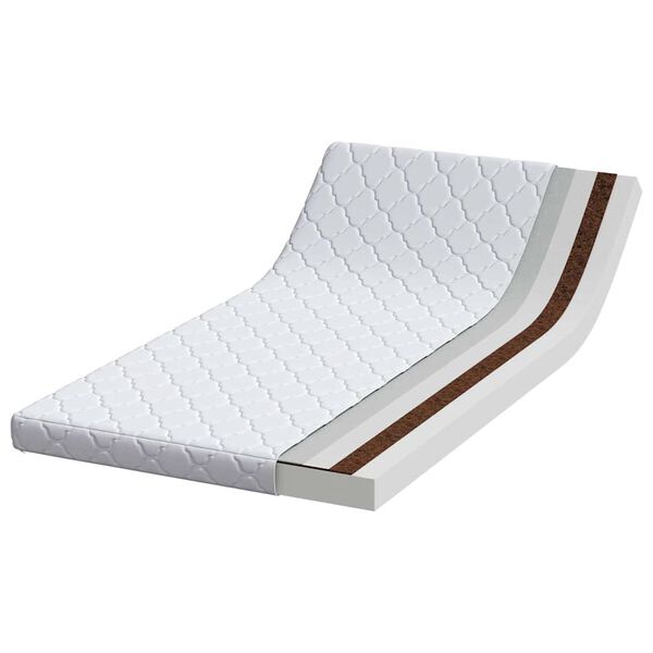vidaXL Matelas Blanc 100 x 200 cm Tissu jacquard